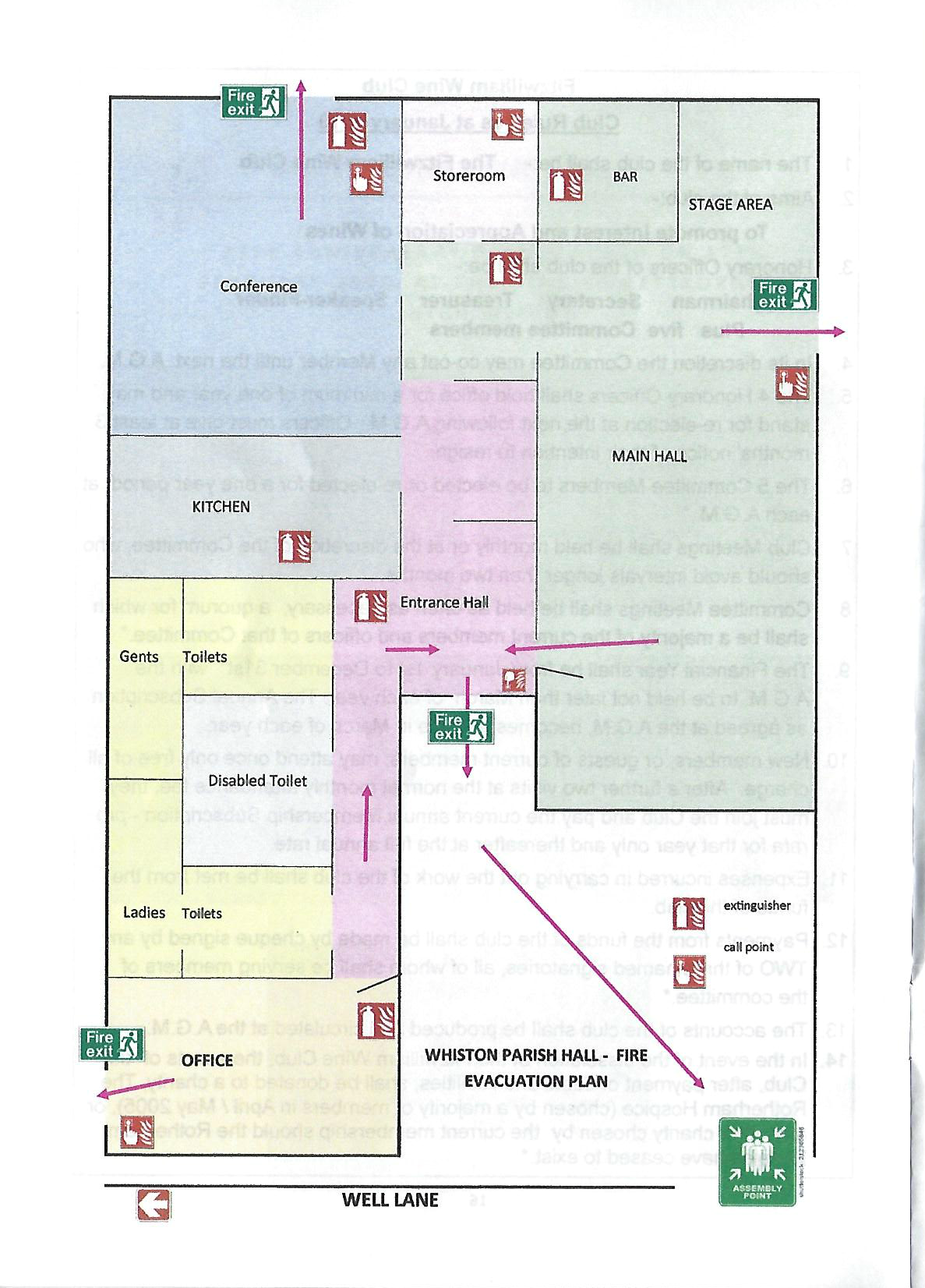 Parish Hall Health and Safety Diagram